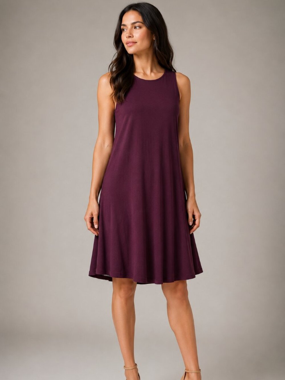 Nine Britton Burgundy Ladder Back Swing Dress XS